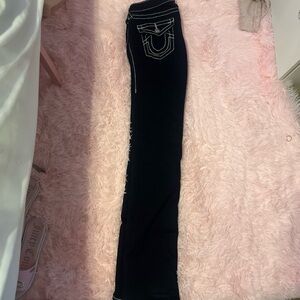 True Religion Black Jeans with White Contrast Stitching